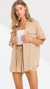 ISLA top and short set in taupe
