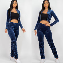 Load image into Gallery viewer, FATIMA velour jogger and crop jacket set
