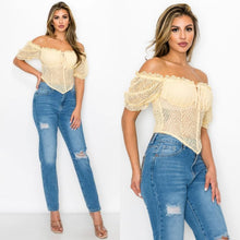 Load image into Gallery viewer, BEATRIZ mesh top in yellow