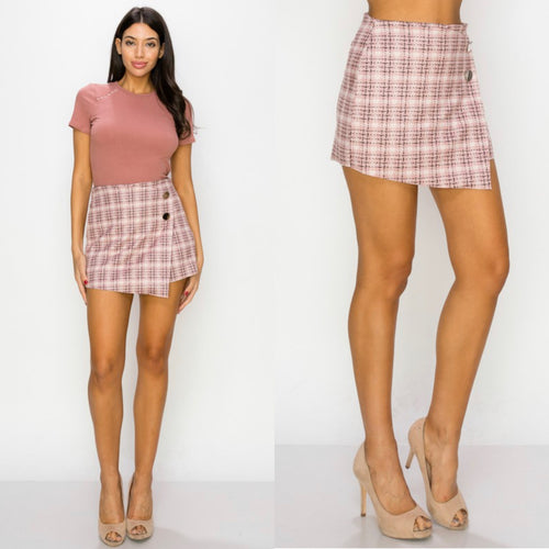 ROSANA plaid skort