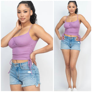 Cami ruched top in lavender