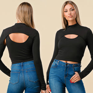 JENNA mock neck two in one top