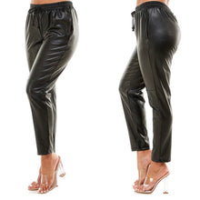 Load image into Gallery viewer, VIVIANA faux leather jogger pant
