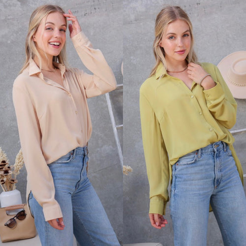 ALL BUSINESS button down blouse
