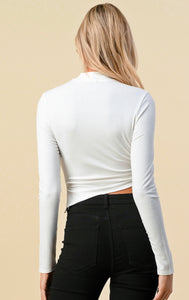 LYDIA one sided ruched long sleeve top