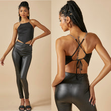 Load image into Gallery viewer, MIA scarf style chain halter top in black