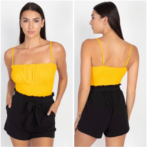 Shirred cami top in mango