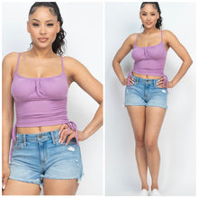 Load image into Gallery viewer, Cami ruched top in lavender