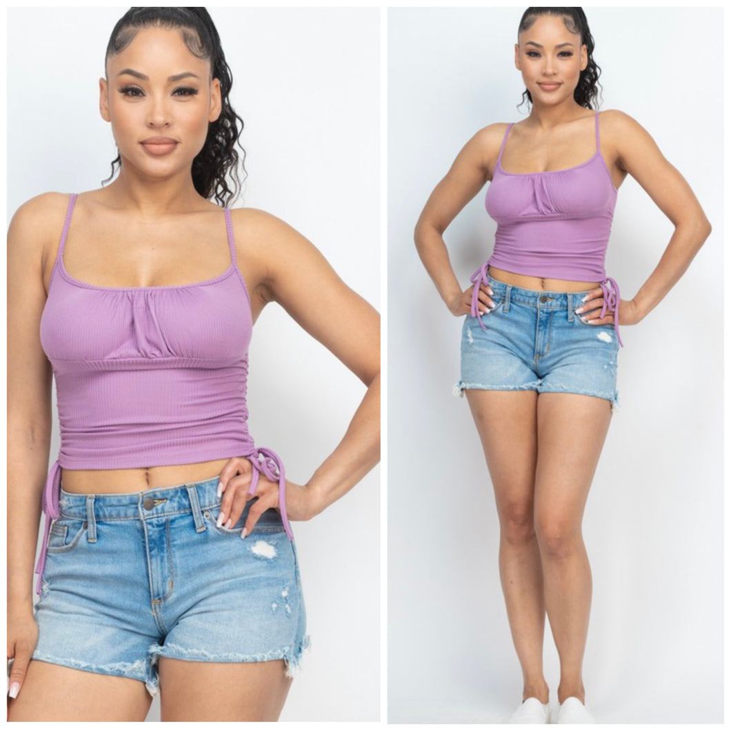 Cami ruched top in lavender
