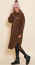 Load image into Gallery viewer, ELISA longline fleece coat in brown