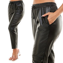 Load image into Gallery viewer, VIVIANA faux leather jogger pant
