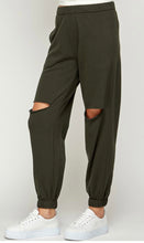 Load image into Gallery viewer, SOFIA Zip up hoodie and jogger pant set in dark olive