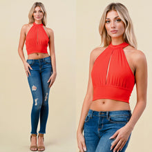 Load image into Gallery viewer, MONALISA halter top in red