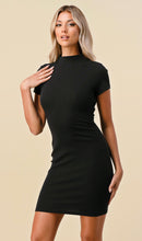 Load image into Gallery viewer, Funnel neck little black dress