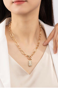 CRUCITA cross and rhinestone necklace
