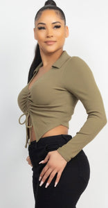 ALESIA ruched collared top