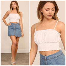 Load image into Gallery viewer, Shirred crop cami top