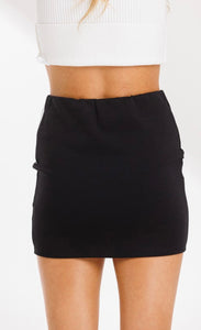BLOCKED-OFF nylon ponte skirt