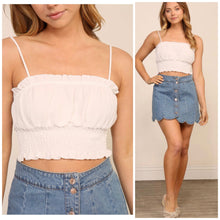 Load image into Gallery viewer, Shirred crop cami top