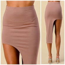 Load image into Gallery viewer, JESSICA asymmetrical midi skirt in cocoa
