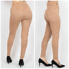 Load image into Gallery viewer, DONNA faux suede lace up detail skinny pants