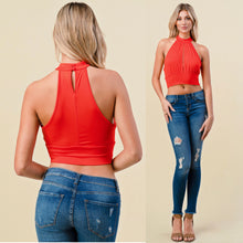 Load image into Gallery viewer, MONALISA halter top in red