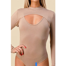 Load image into Gallery viewer, SELENA Cut out shrug bodysuit in taupe